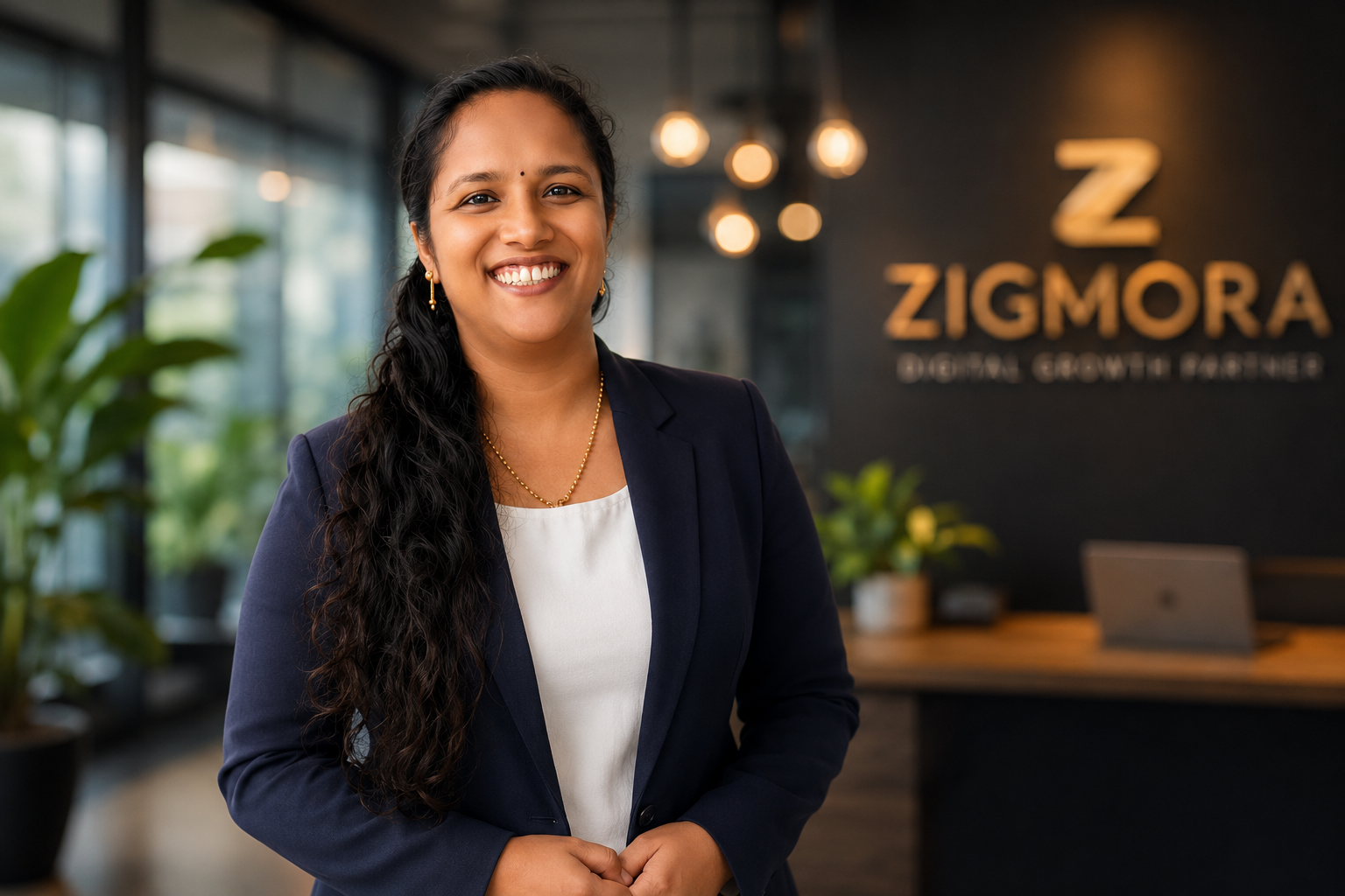 Jomsi Varghese, digital growth partner, at the Zigmora studio